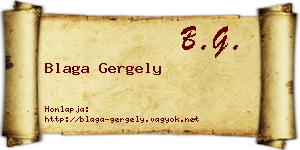 Blaga Gergely névjegykártya